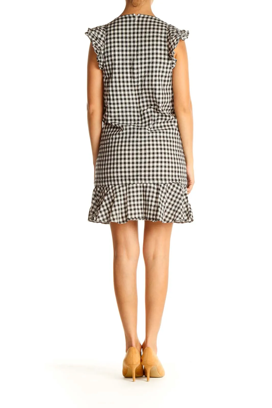 Black and White Gingham Sheath Dress