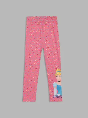 Blue Giraffe Girls Pink Printed Regular Fit Legging