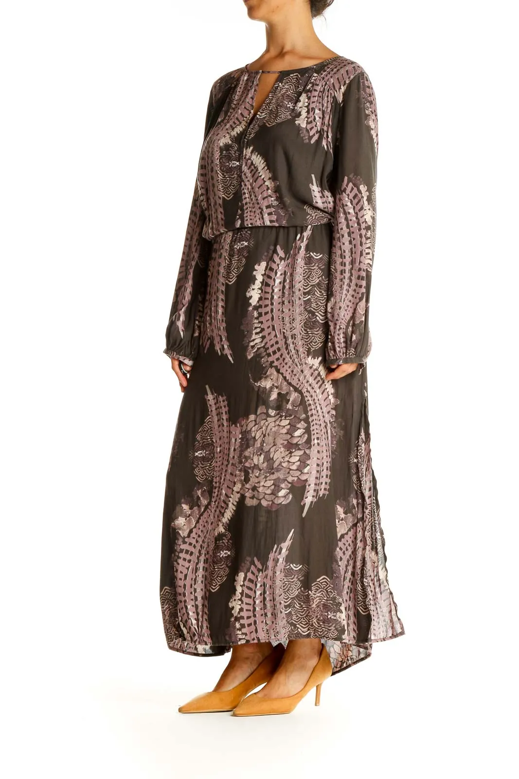 Brown Paisley Maxi Dress