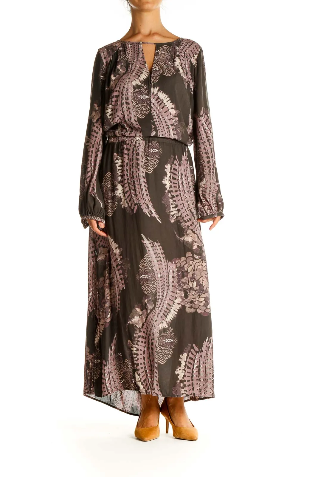 Brown Paisley Maxi Dress