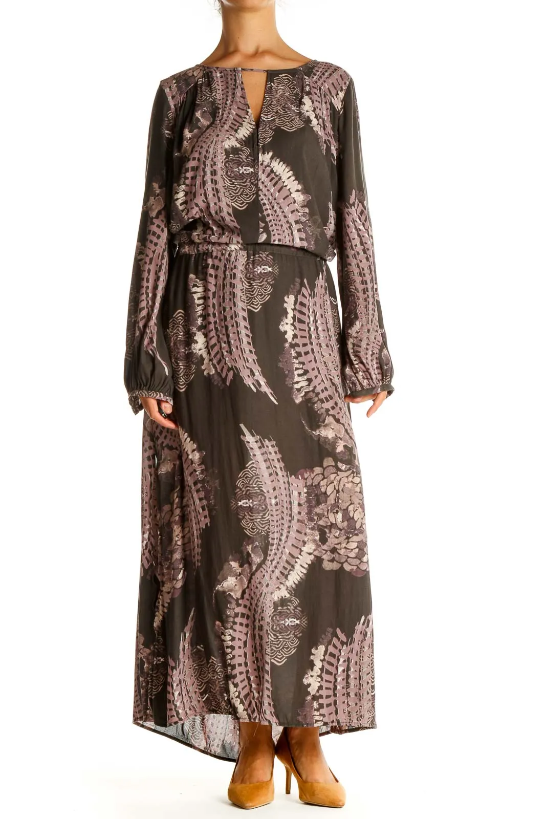 Brown Paisley Maxi Dress