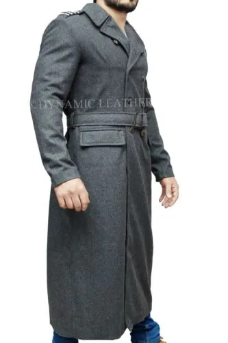 Captain Jack Harkness Grey Woolen Fabric Trench Pea Coat