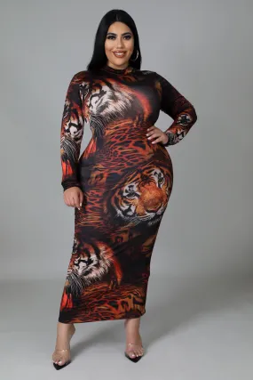 Cat Wild Maxi Dress (Plus Size)