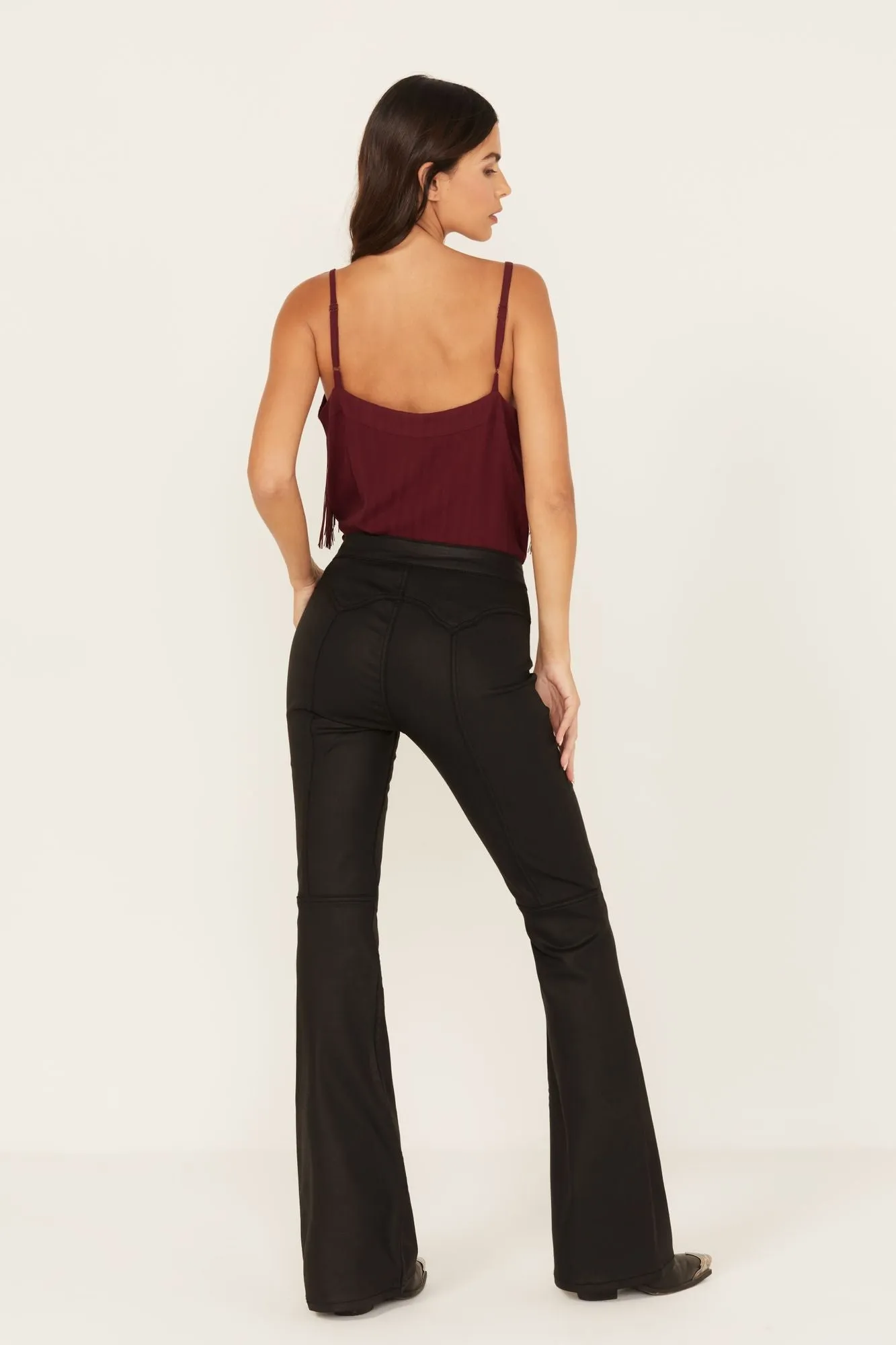 Coated Gypsy High Rise Bootcut Jeans