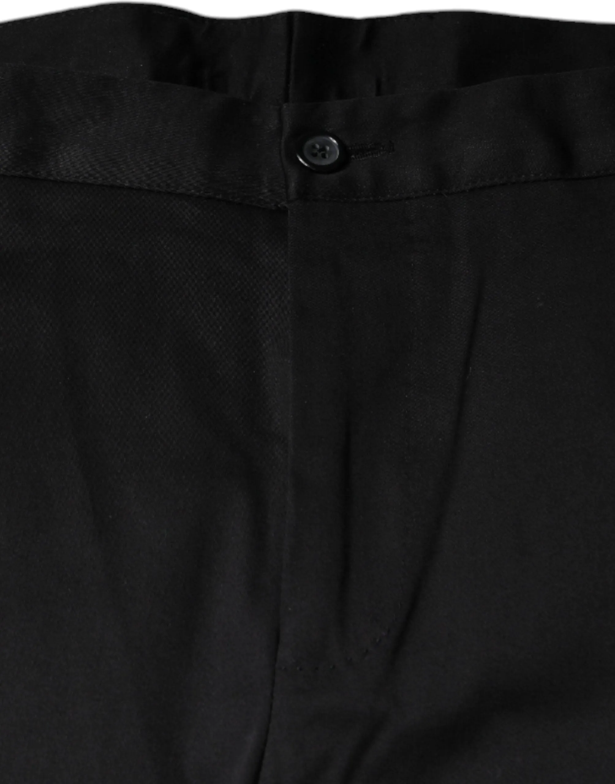 Dolce & Gabbana Black Cotton Stretch Skinny Men Dress Pants