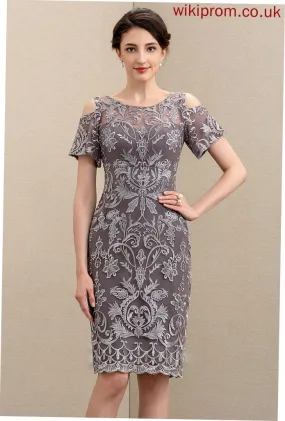 Dress Mother of the Bride Dresses of Scoop Mother Sheath/Column Lace Laylah Knee-Length Bride Neck the