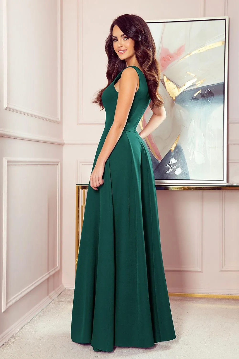 Elegant Green Maxi Gown - Timeless Charm