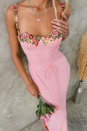 Floral Embroidery Strappy Dress