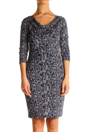 Gray Animal Print Sheath Dress