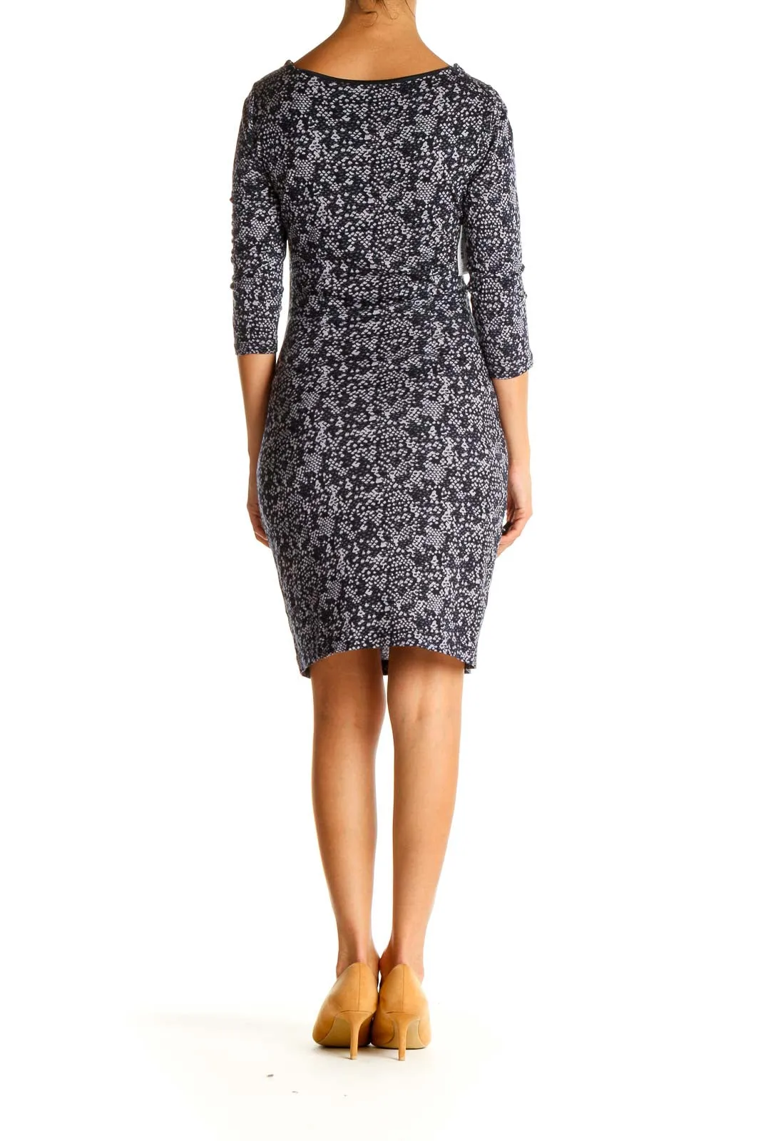 Gray Animal Print Sheath Dress