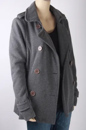 Iris Basic Gray Peacoat-Size Large