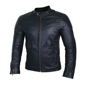 Leather Skin Men Black Cow Skin Biker Motorcycle Leather Jacket