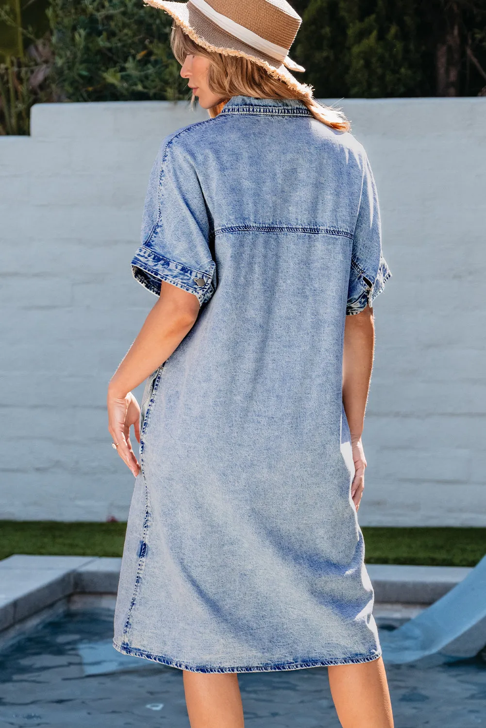 Medium Wash Shirt Chambray Dress