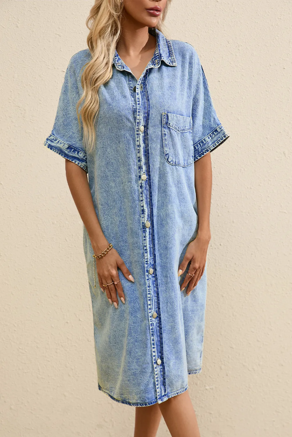 Medium Wash Shirt Chambray Dress