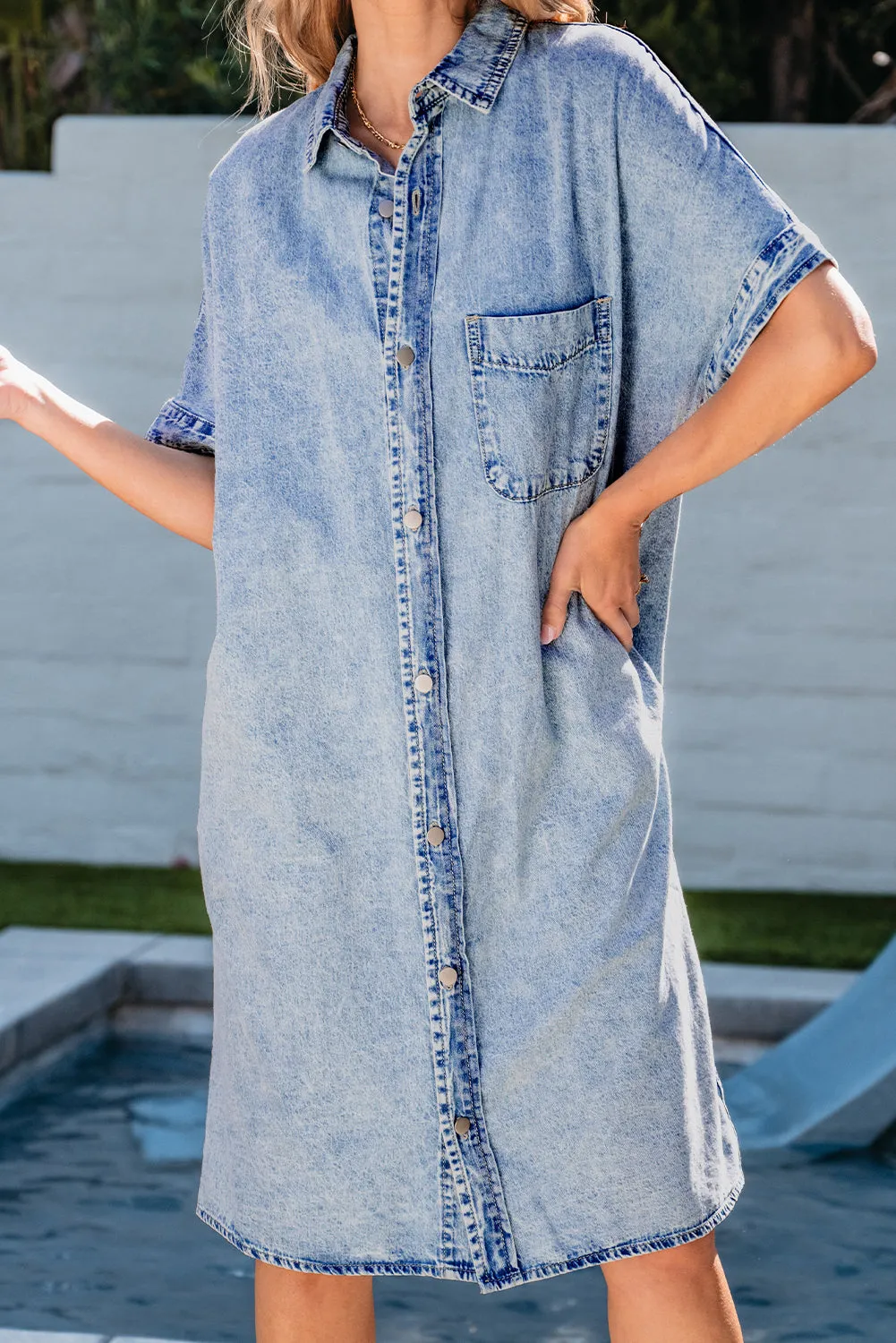 Medium Wash Shirt Chambray Dress