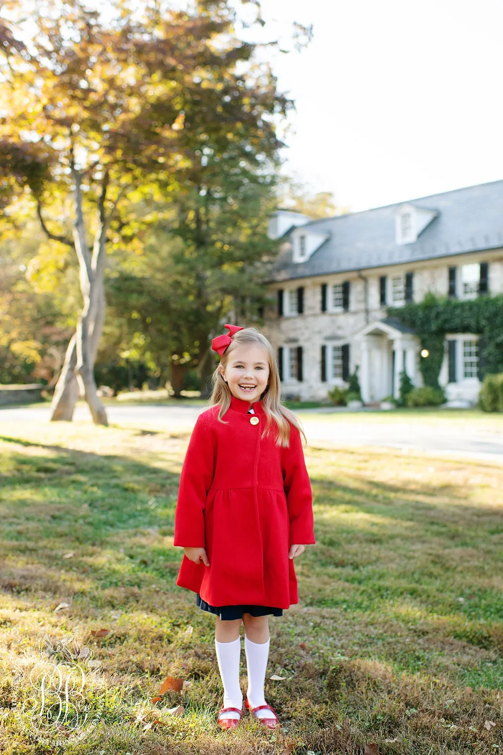 Penelope Peacoat - Richmond Red with Nantucket Navy Lining