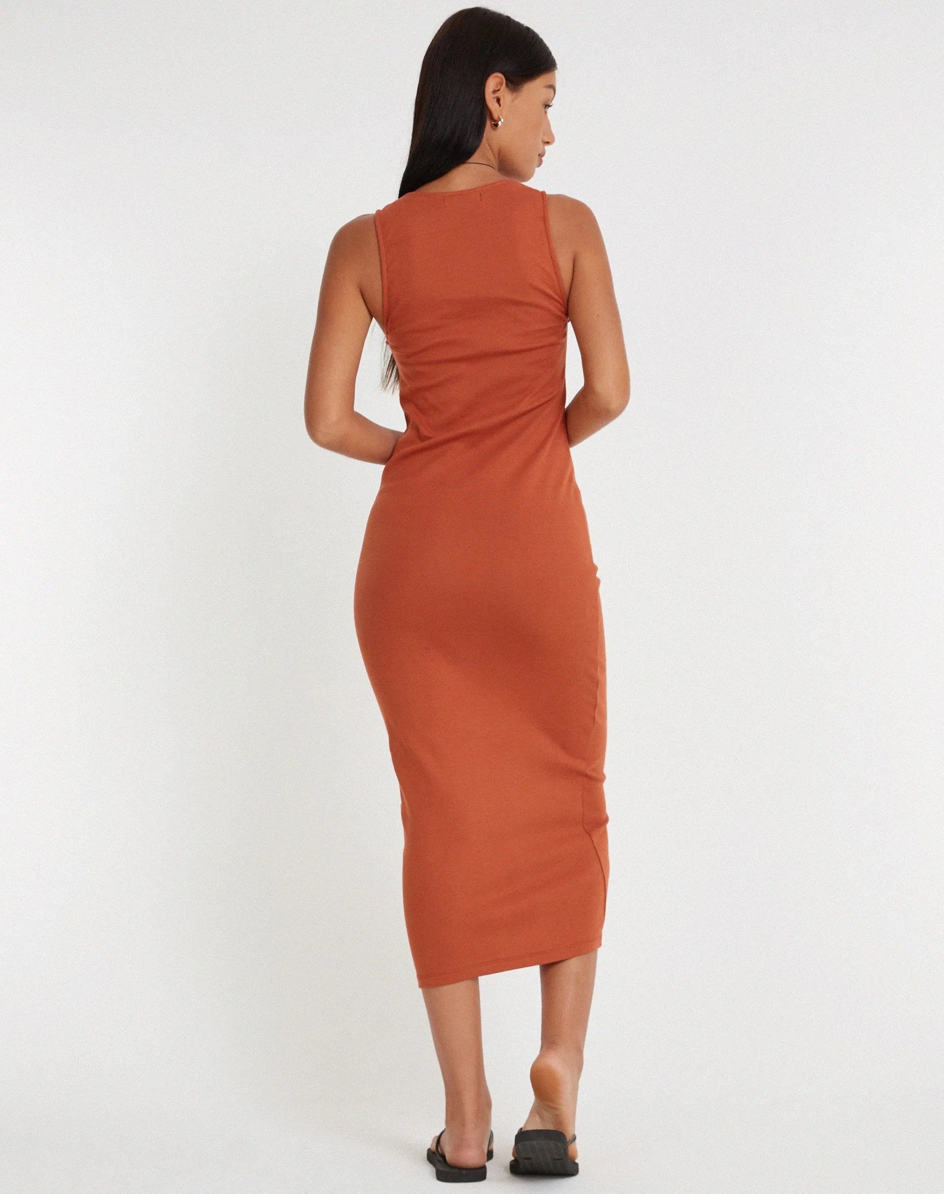 Uzma Midi Dress in Spice