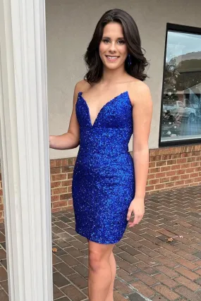 Veda |Sheath V Neck Sequins Homecoming Dress