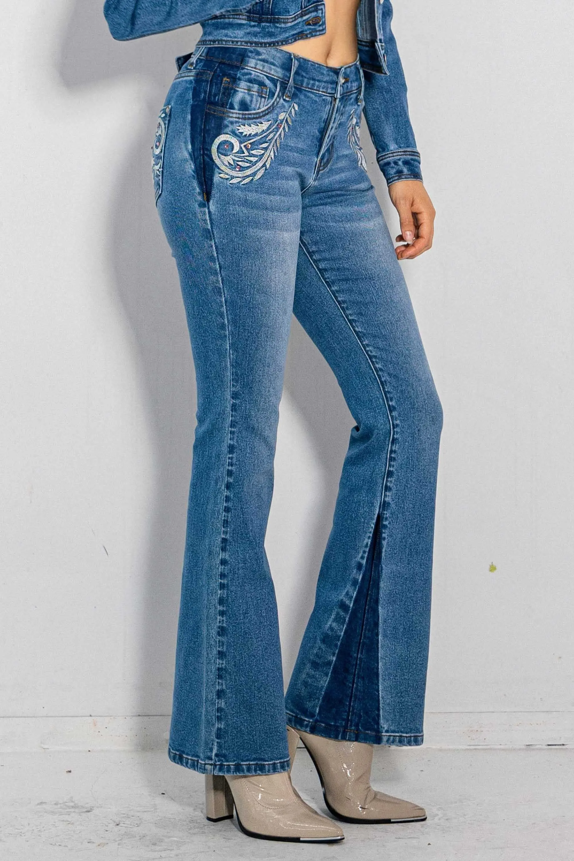 Western Embroidery Bootcut Jeans