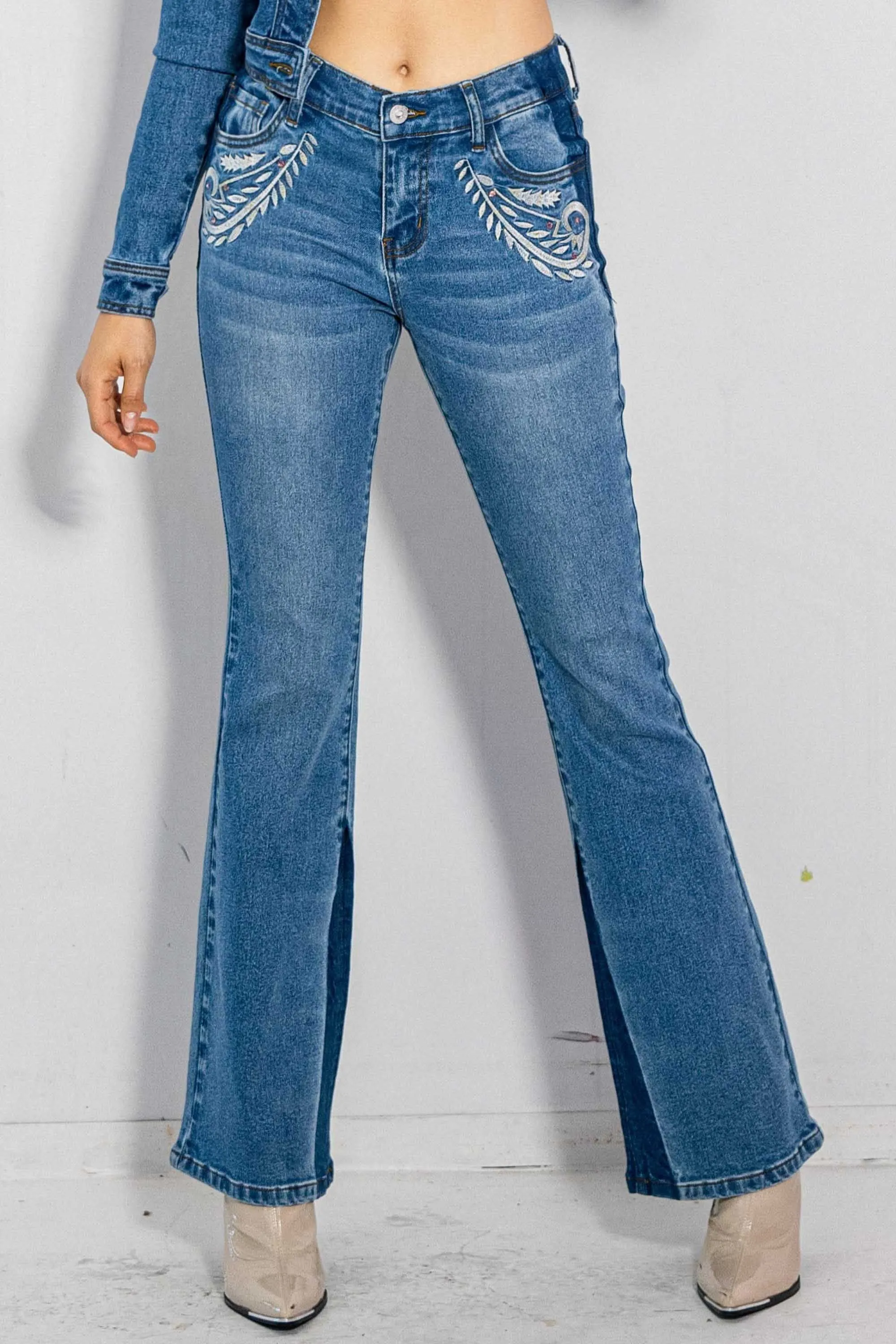 Western Embroidery Bootcut Jeans