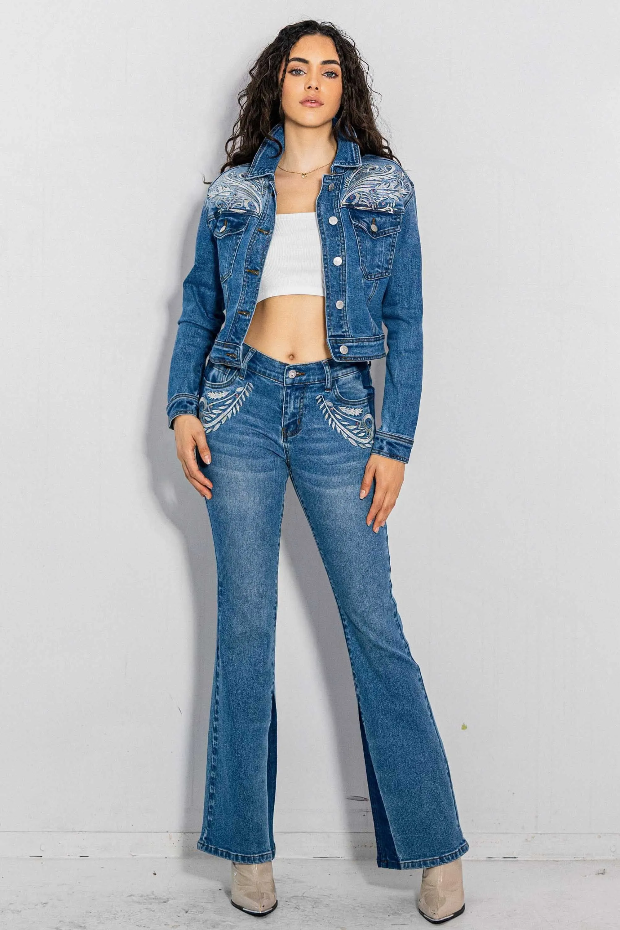 Western Embroidery Bootcut Jeans