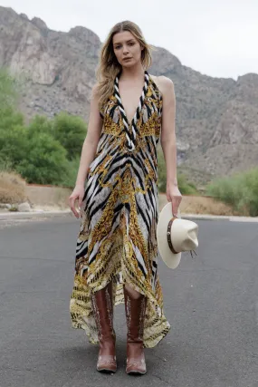 Zebra Print Maxi Dress For Women